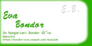 eva bondor business card